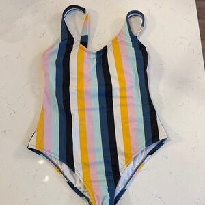 Kona sol women's Striped One-Piece Swimsuit - Pastel Multi